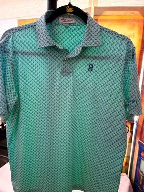 Peter Millar x G/FORE Boys Mint/Aqua Skull Polo-Large (11-12) (fits Men’s S/M)